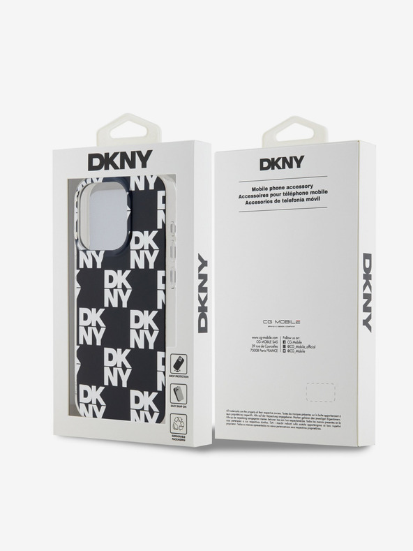 DKNY PC/TPU Checkered Pattern Back Cover pentru iPhone 15 Pro Max negru DKNY