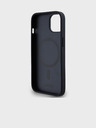 DKNY PU Leather Repeat Pattern Bottom Stripe MagSafe Back Cover pentru iPhone 13 negru DKNY