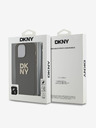 DKNY PU piele Stack Logo Wrist Strap Back Cover pentru iPhone 14 Pro Max Brown DKNY