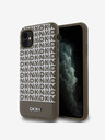 DKNY PU piele Repeat Pattern Bottom Stripe MagSafe Back Cover pentru iPhone 11 Brown DKNY