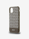 DKNY PU piele Repeat Pattern Bottom Stripe MagSafe Back Cover pentru iPhone 11 Brown DKNY