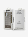 DKNY PU piele Repeat Pattern Bottom Stripe MagSafe Back Cover pentru iPhone 11 Brown DKNY