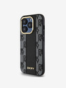 DKNY PU piele Checkered Pattern Magsafe Back Cover pentru iPhone 15 Pro Max negru DKNY