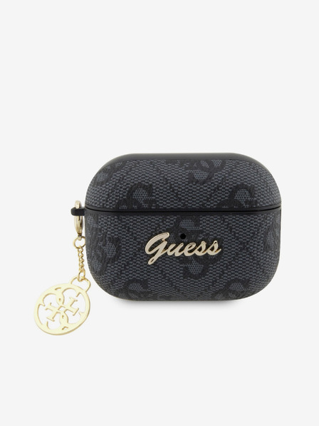 Guess Guess 4G Script PC/PU Charm Carcasă pentru AirPods Pro 2 Negru