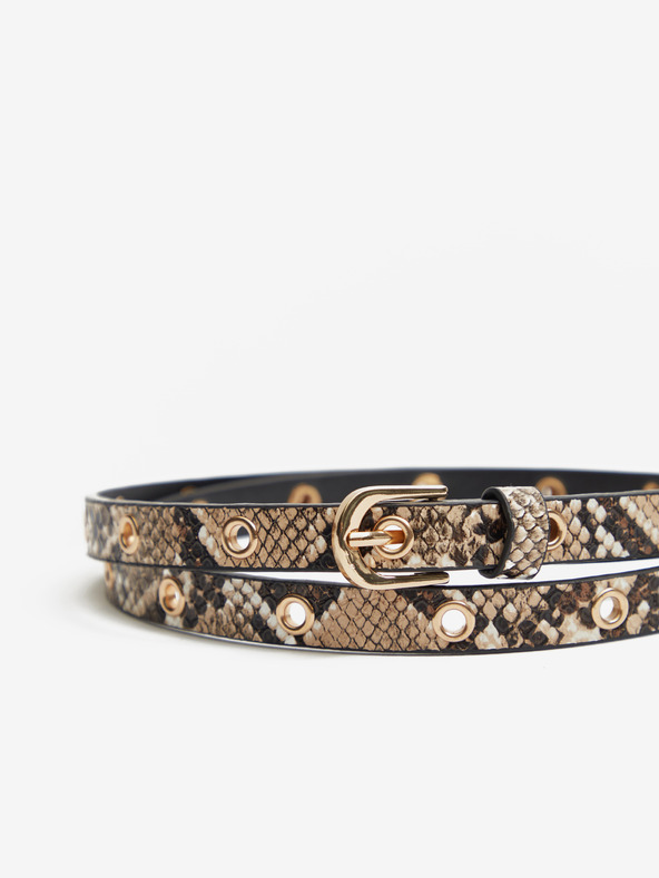 Orsay Curea de damă maro deschis și neagră 2 buc. ORSAY