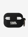 Karl Lagerfeld Logo 3D NFT Karl Head Carcasă din silicon pentru Airpods Pro 2 negru Karl Lagerfeld