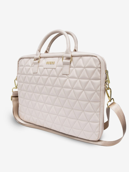 Guess Geantă Guess matlasată pentru notebook 15 Pink"