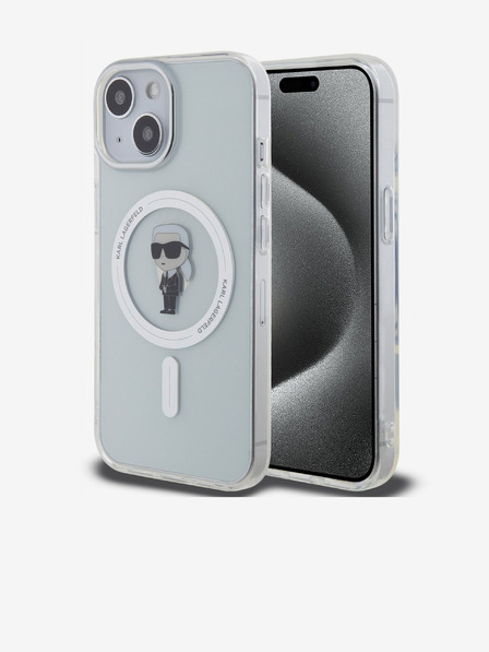 Karl Lagerfeld IML Ikonik MagSafe Back Cover pentru iPhone 15 Transparent Karl Lagerfeld