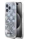 Karl Lagerfeld Liquid Glitter Monogram Gradient Back Cover pentru iPhone 15 Pro Max Alb Karl Lagerfeld
