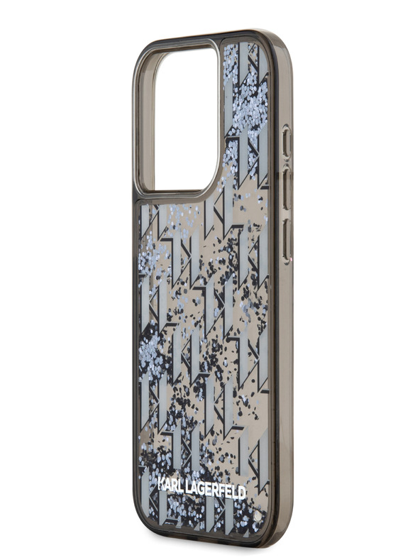 Karl Lagerfeld Liquid Glitter Monogram Gradient Back Cover pentru iPhone 15 Pro Max negru Karl Lagerfeld