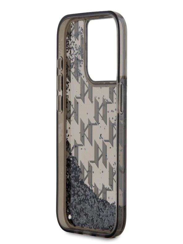 Karl Lagerfeld Liquid Glitter Monogram Gradient Back Cover pentru iPhone 15 Pro Max negru Karl Lagerfeld