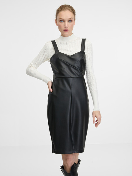 Orsay Rochie neagră de damă fără mâneci până la genunchi ORSAY