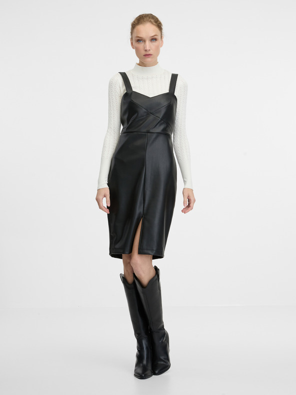 Orsay Rochie neagră de damă fără mâneci până la genunchi ORSAY