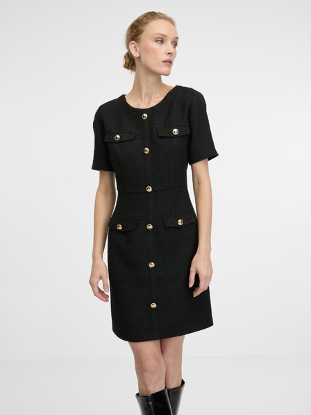 Orsay Rochie neagră de damă fără mâneci până la genunchi ORSAY