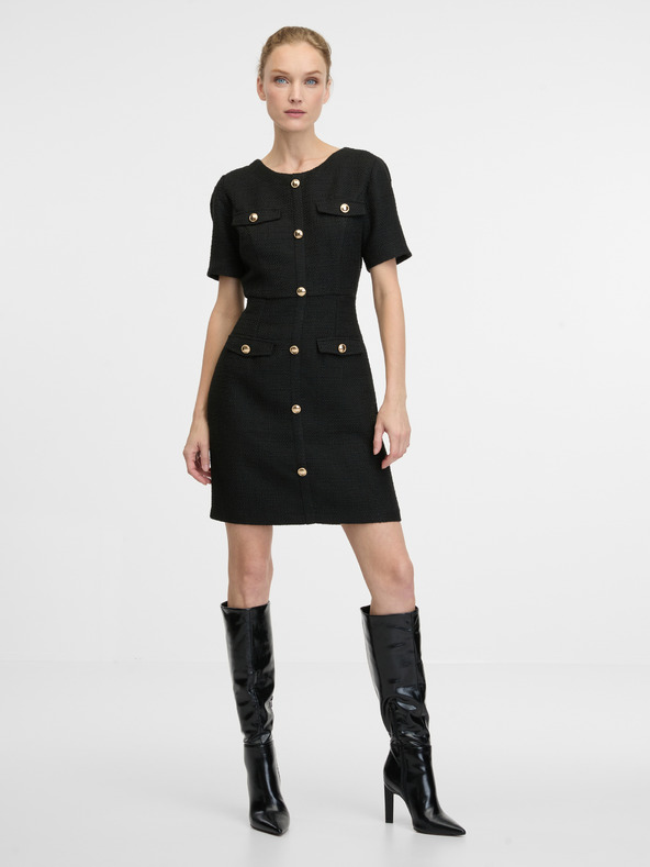 Orsay Rochie neagră de damă fără mâneci până la genunchi ORSAY