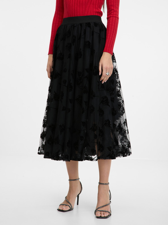 Orsay Fustă midi neagră pentru femei ORSAY