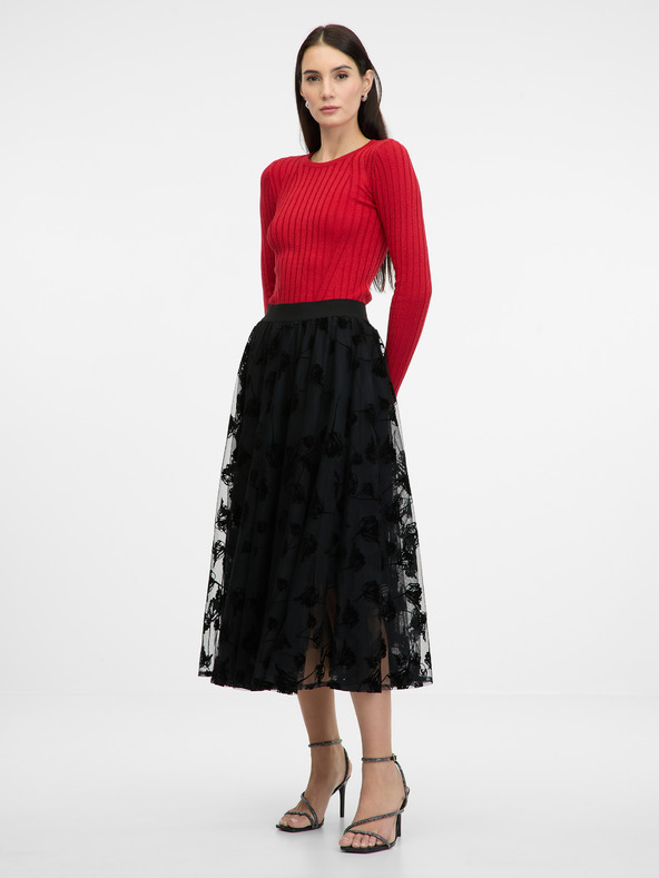 Orsay Fustă midi neagră pentru femei ORSAY