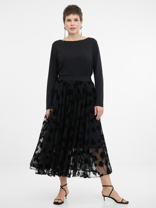 Orsay Fustă midi neagră pentru femei ORSAY