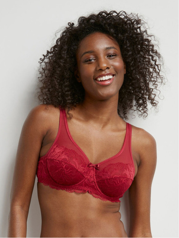 DIM Sutien de dantelă roșu pentru femei DIM GENEROUS ESSENTIEL UNDERWIRE BRA