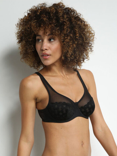 DIM Sutien din dantelă negru pentru femei Dim GENEROUS BRODERIE UNDERWIRE BRA