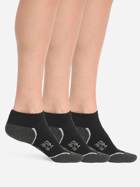 DIM Set de trei șosete sport pentru femei în negru Dim SPORT IN-SHOE 3x