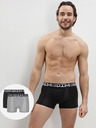 DIM Set de doi chiloți boxeri pentru bărbați, gri și negru Dim COTTON 3D FLEX AIR BOXER