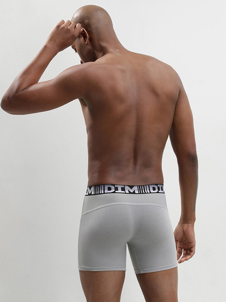 DIM Set de doi boxeri sport pentru bărbați, gri și negru Dim 3D FLEX AIR LONG BOXER