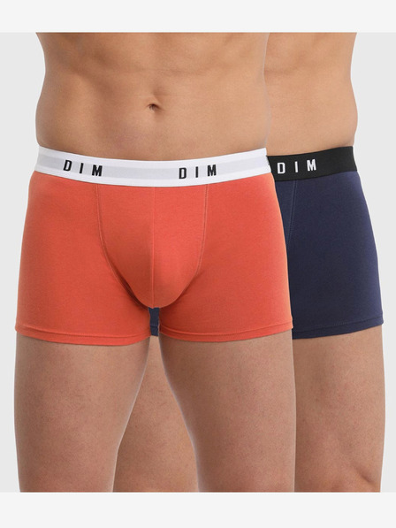 DIM Set de doi chiloți boxeri pentru bărbați, portocalii și albastru închis Dim BOXER ORIGINAL 2x