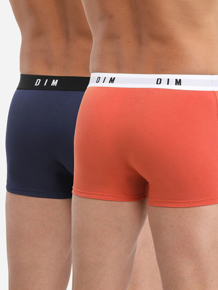 DIM Set de doi chiloți boxeri pentru bărbați, portocalii și albastru închis Dim BOXER ORIGINAL 2x