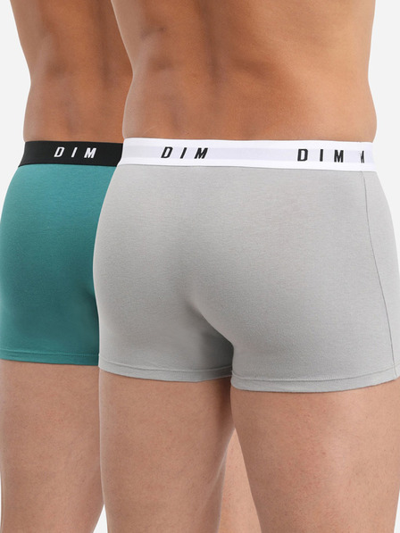 DIM Set de doi boxeri pentru bărbați gri și verzi Dim BOXER ORIGINAL 2x