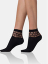 Bellinda Șosete negre de damă cu detalii decorative Bellinda TRENDY COTTON SOCKS