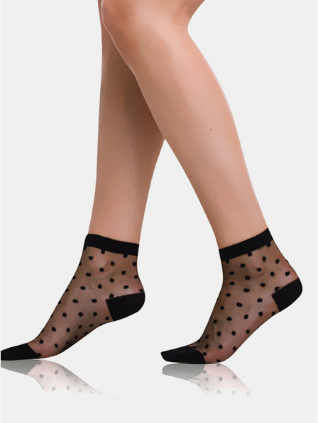 Bellinda Șosete de mătase cu buline negre pentru femei Bellinda TRENDY SOCKS