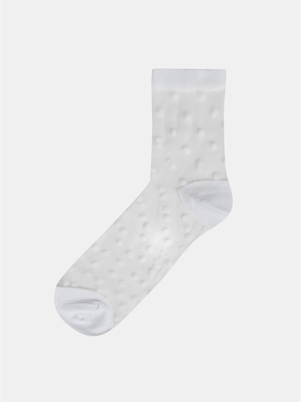 Bellinda Șosete de mătase albe cu buline pentru femei Bellinda TRENDY SOCKS