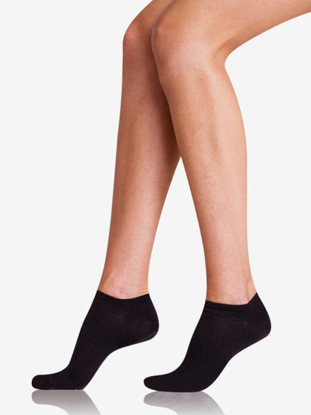 Bellinda Set de două șosete de damă în negru Bellinda COTTON IN-SHOE SOCKS 2x