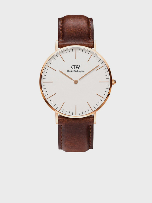 Daniel Wellington Ceas maro Daniel Wellington Classic St Mawes cu curea din piele