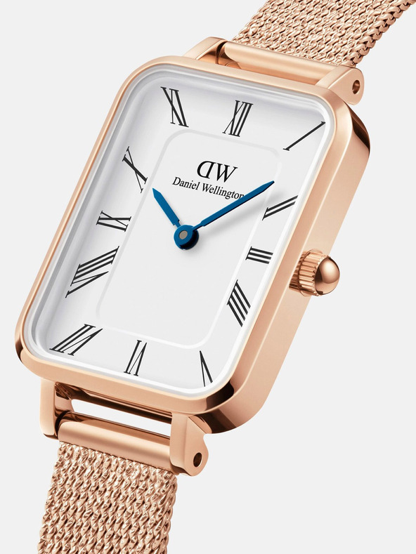 Daniel Wellington Ceas de damă roz și auriu Daniel Wellington mesh Quadro Melrose