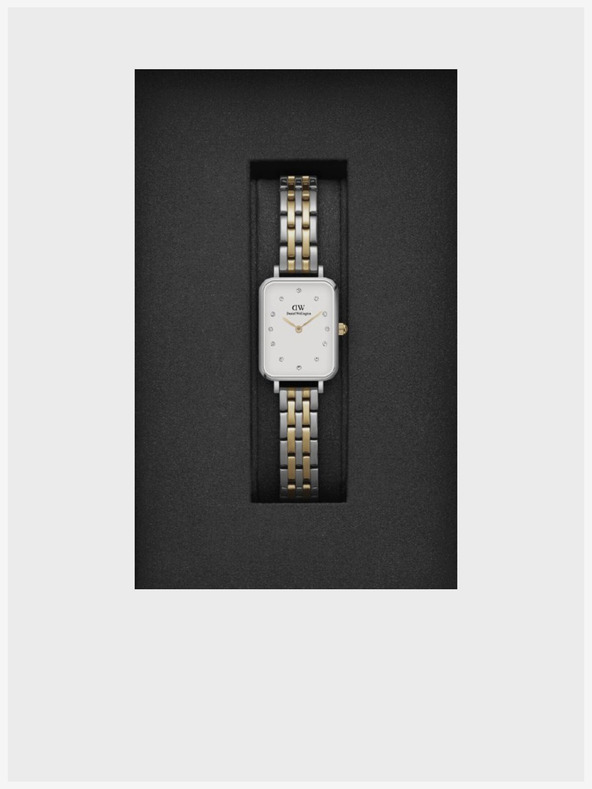 Daniel Wellington Ceas de damă Daniel Wellington Quadro Lumine din aur și argint