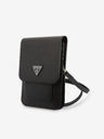 Guess Guess PU Saffiano Triangle Logo Phone Bag Negru