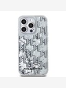 Karl Lagerfeld Liquid Glitter Monogram Gradient Back Cover pentru iPhone 14 Pro Max Alb Karl Lagerfeld