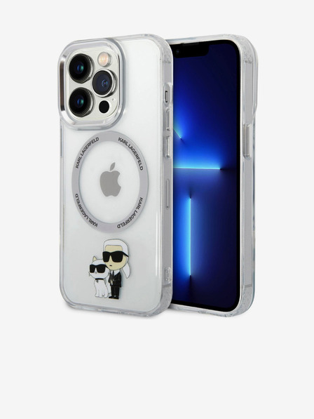 Karl Lagerfeld IML Karl and Choupette NFT MagSafe Back Cover pentru iPhone 15 Pro Transparent Karl Lagerfeld