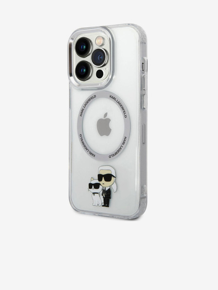 Karl Lagerfeld IML Karl and Choupette NFT MagSafe Back Cover pentru iPhone 15 Pro Transparent Karl Lagerfeld
