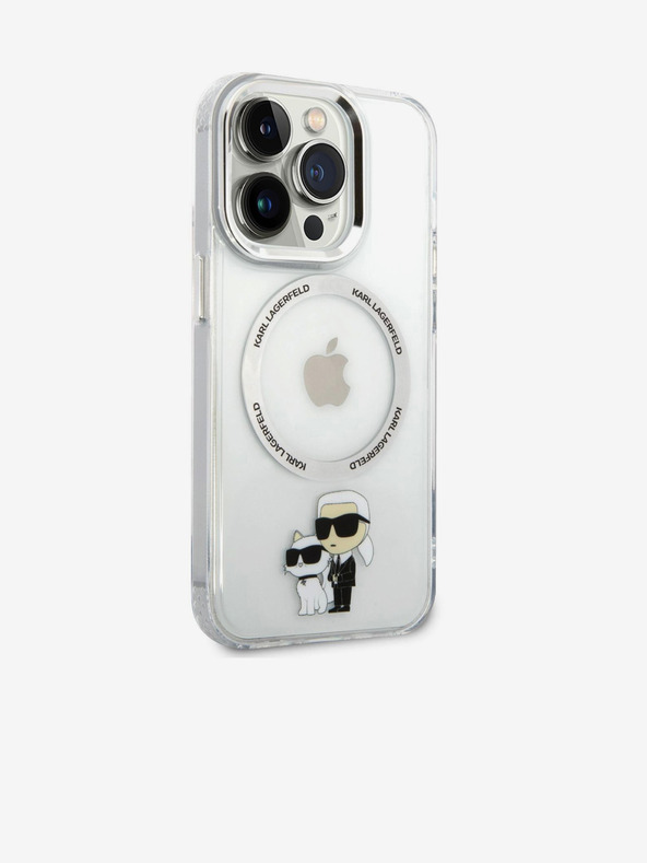 Karl Lagerfeld Karl Lagerfeld IML Karl și Choupette NFT MagSafe Back Cover pentru iPhone 15 Pro Max Transparent