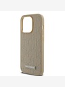 Karl Lagerfeld PU piele Monogramă Metal Logo Magsafe Back Cover pentru iPhone 15 Pro Max bej Karl Lagerfeld