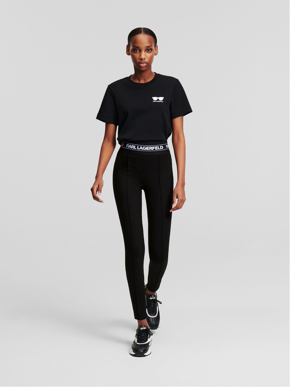 Karl Lagerfeld Jambiere negre pentru femei KARL LAGERFELD Logo