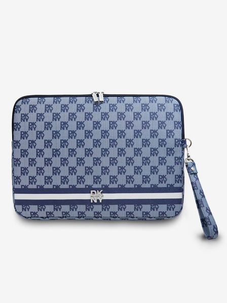 DKNY DKNY PU piele model în carouri și dungi Notebook Cover 13/14 albastru"