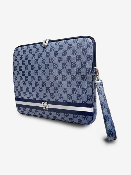 DKNY DKNY PU piele model în carouri și dungi Notebook Cover 13/14 albastru"