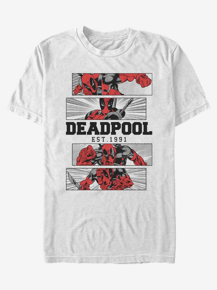 ZOOT.Fan Tricou unisex alb ZOOT.Fan Marvel DEADPOOL 4 PANEL 2 TONE
