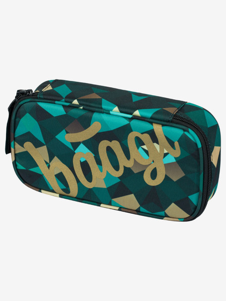 BAAGL  Husă pentru creioane școlare verde Baagl Skate Polygon