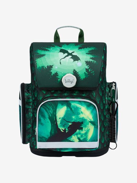 BAAGL  Geantă de școală verde Ergo Baagl Dragon