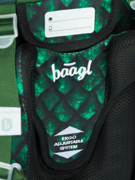 BAAGL  Geantă de școală verde Ergo Baagl Dragon